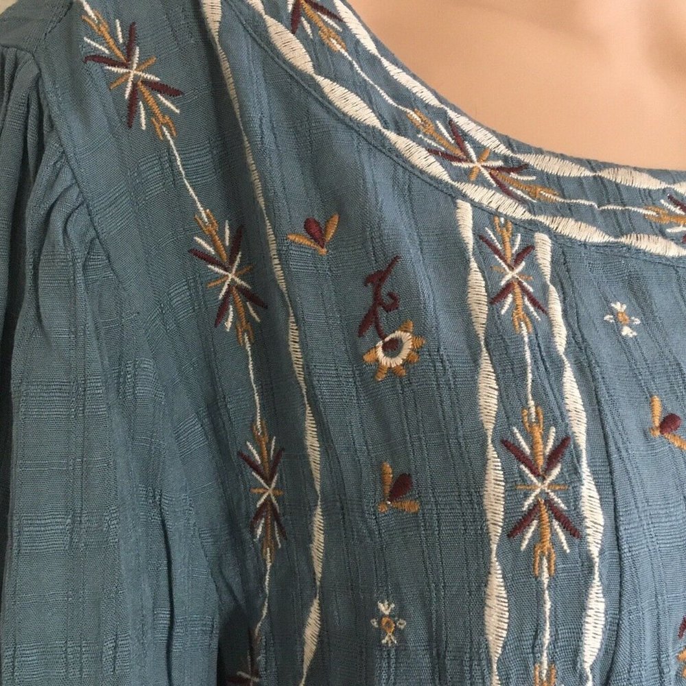 Knox Rose Womens Short Sleeve Boho Embroidered Top - Picture 4 of 6